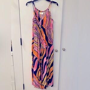 Anthropologie Maeve Finley Wide Leg Retro Waves Print Jumpsuit 0P